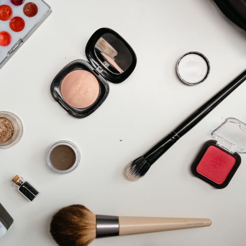 Cosmetics flatlay